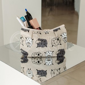 Colourful half-linen cosmetic bag "Sheep"